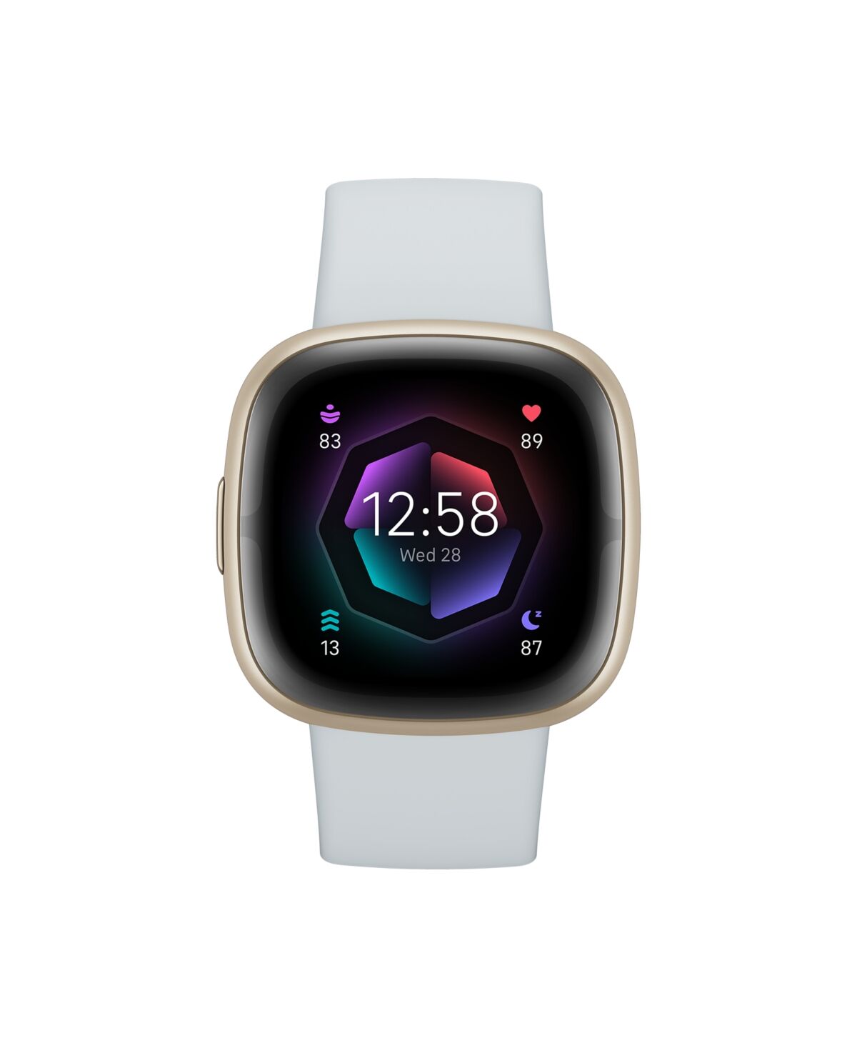 Fitbit Sense 2 Blue Mist Soft Gold-Tone Smartwatch, 39mm - Blue Mist, Soft Gold-Tone