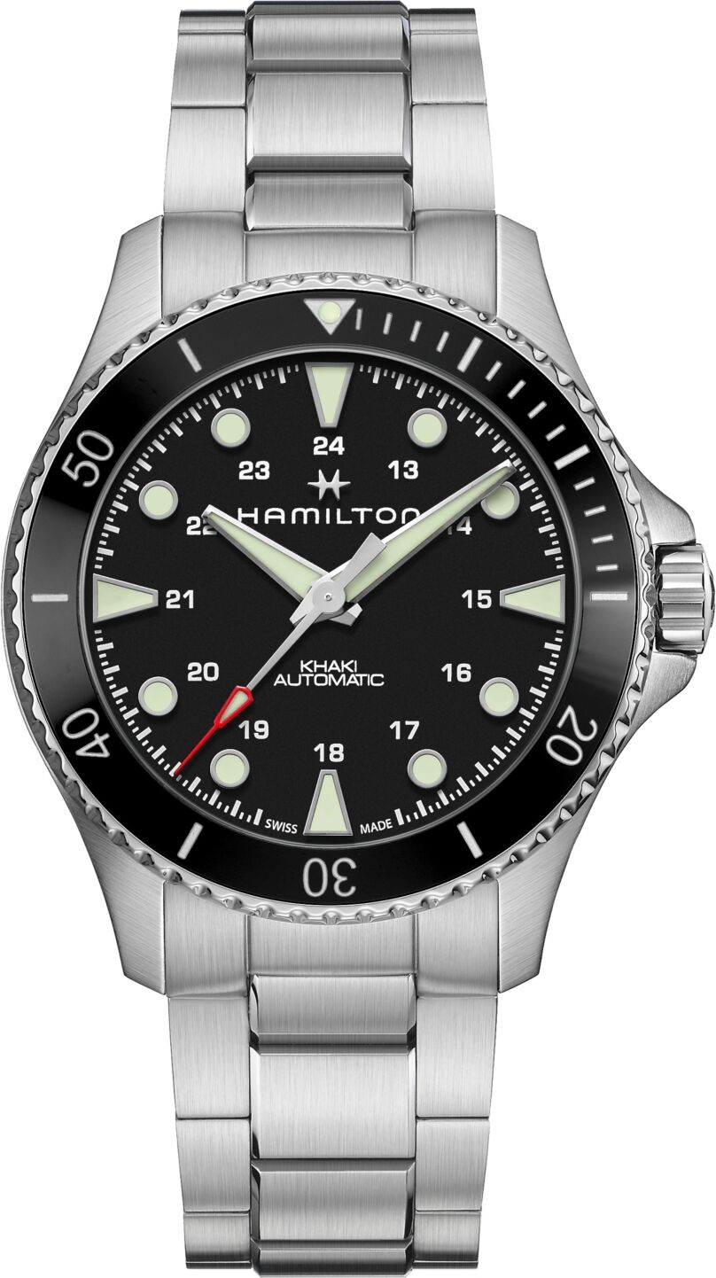 Hamilton Men's Swiss Automatic Khaki Navy Scuba Stainless Steel Bracelet Watch 43mm - Stainless Steel