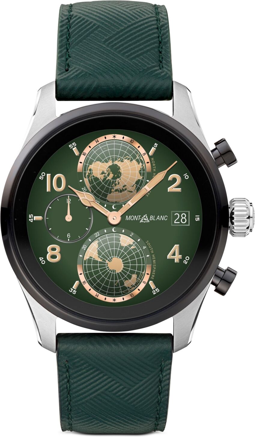 Montblanc Men's Summit 3 Green Leather Strap Smart Watch 42mm - Green