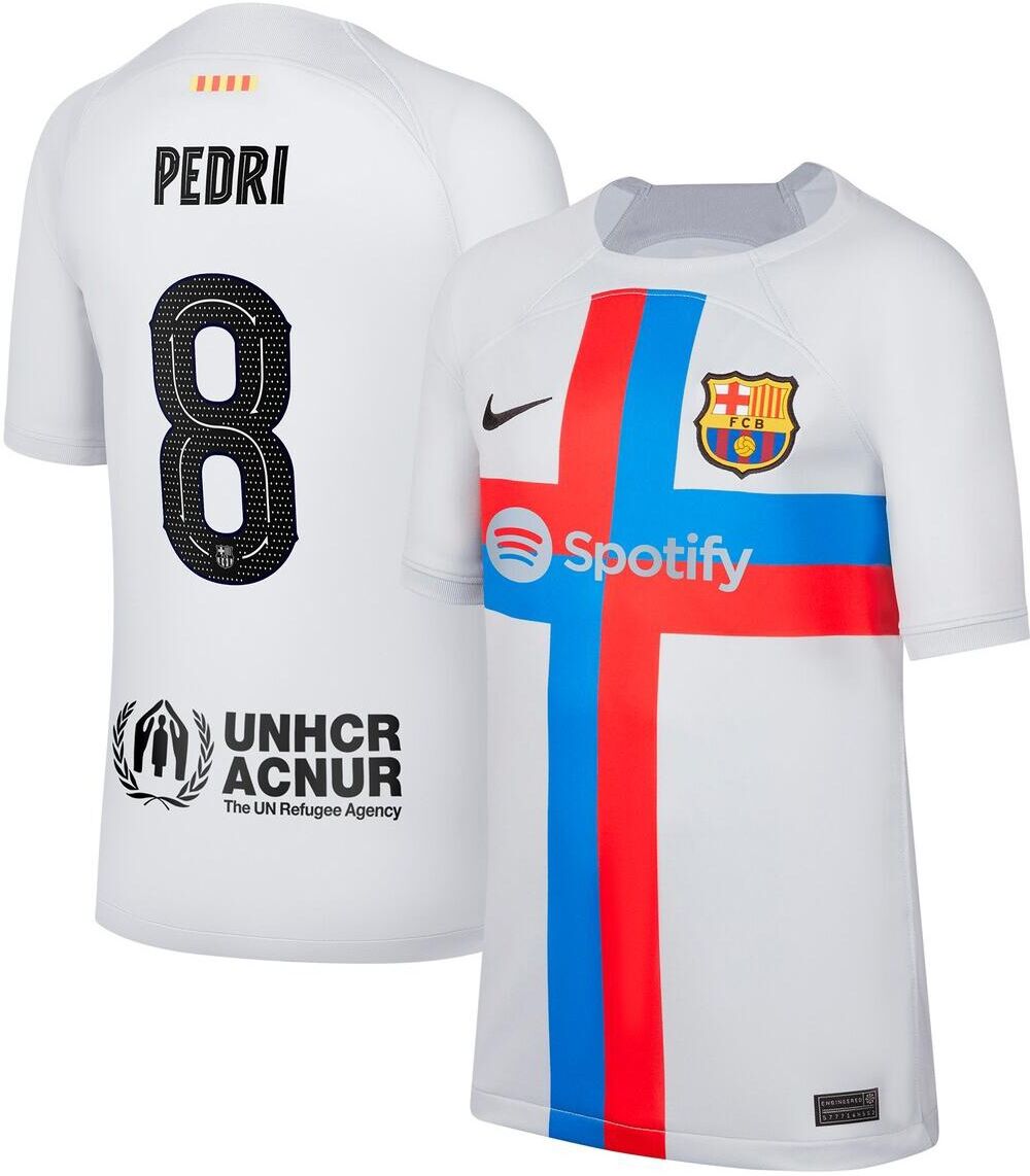 Nike Youth Boys and Girls Nike Pedri Gray Barcelona 2022/23 Third Breathe Stadium Replica Player Jersey - Gray