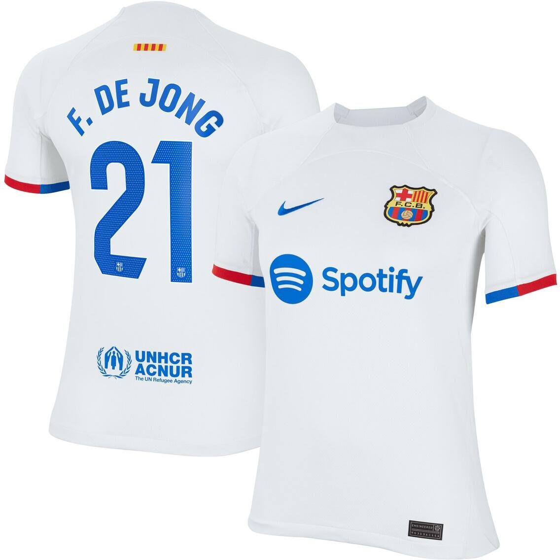 Nike Big Boys Nike Frankie de Jong White Barcelona 2023/24 Away Replica Jersey - White