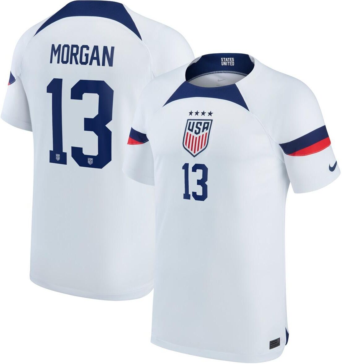 Nike Big Boys and Girls Nike Alex Morgan White Uswnt 2022/23 Home Breathe Stadium Replica Player Jersey - White