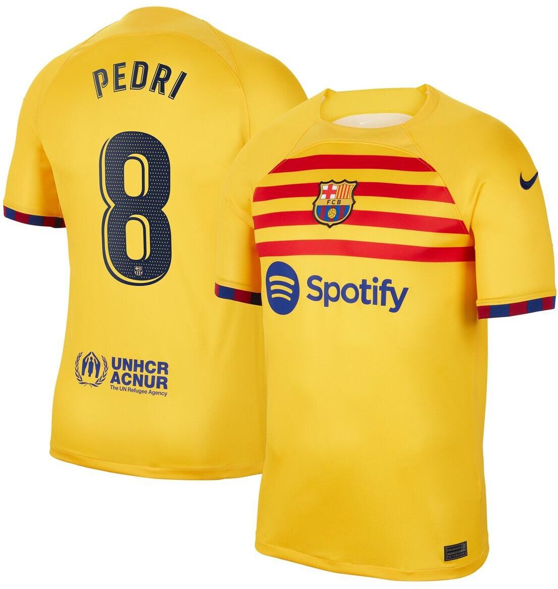 Nike Big Boys and Girls Nike Pedri Yellow Barcelona 2022/23 Fourth Breathe Stadium Replica Player Jersey - Yellow