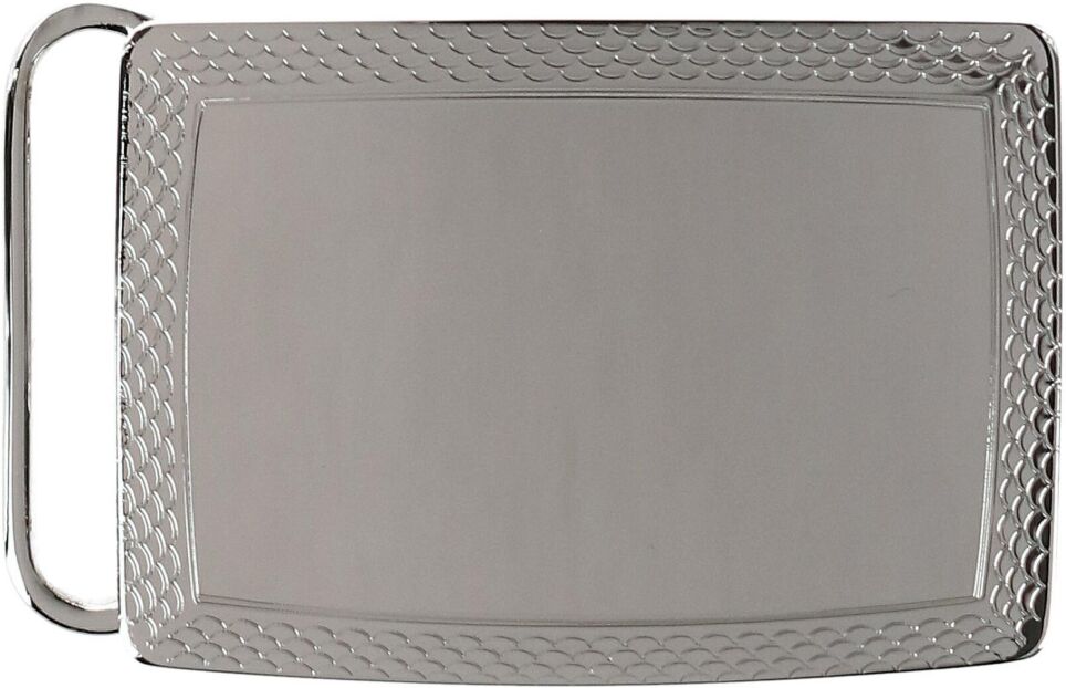 Trafalgar Men's 30mm Scallop Edge Compression Belt Buckle - Silver