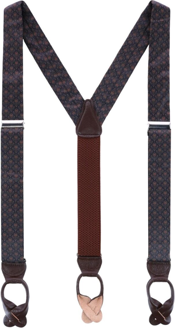 Trafalgar Men's Grande Silk Button End Suspenders - Black