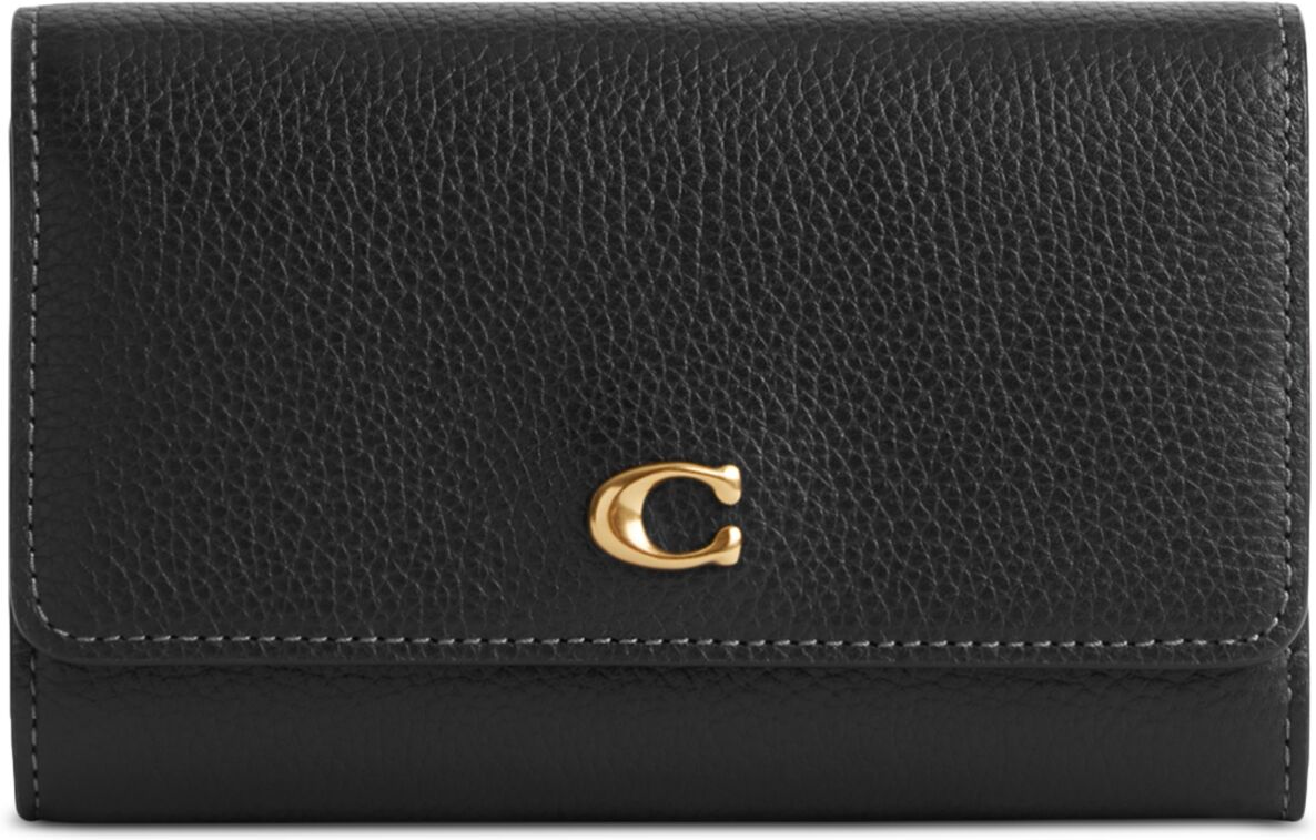 Coach Essential Medium Flap Leather Wallet - B/black