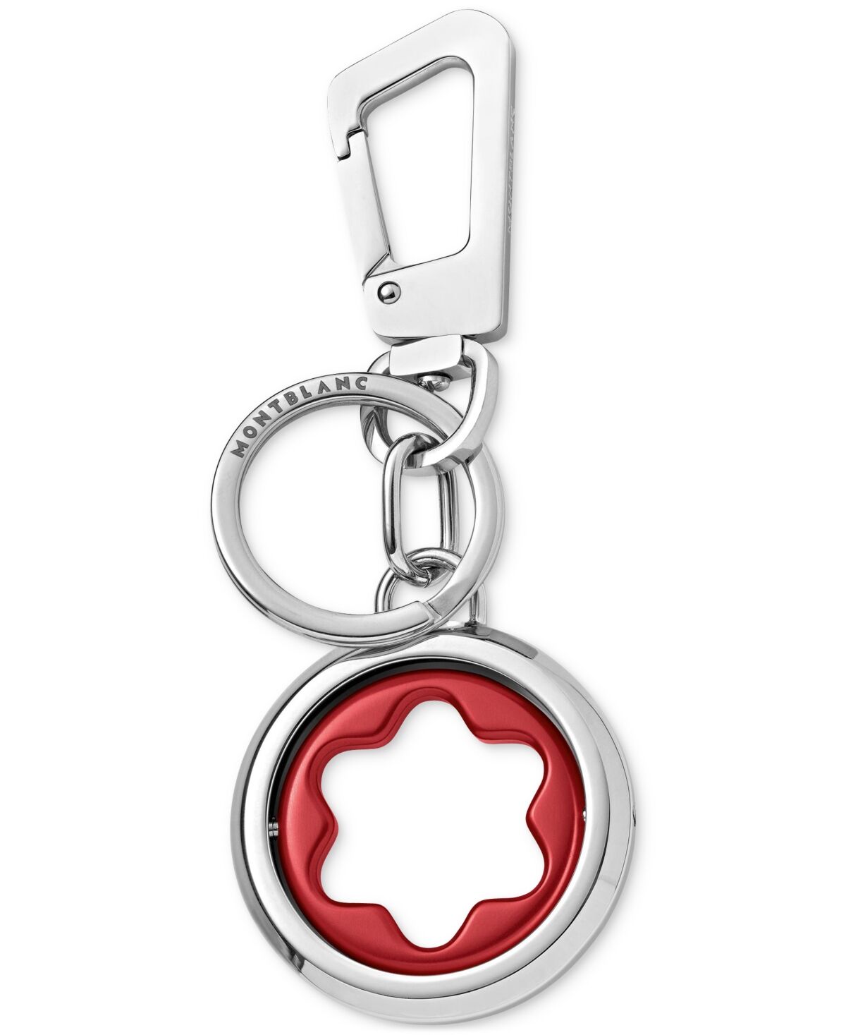 Montblanc Meisterstuck Spinning Emblem Key Fob - Silver/red