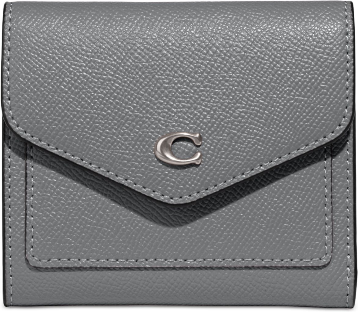 Coach Crossgrain Leather Wyn Small Wallet - Lh/grey Bl