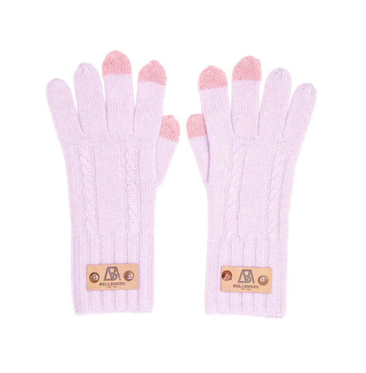 Bellemere New York Bellemere Cable-Knit Touch-screen Cashmere Gloves - Lavender
