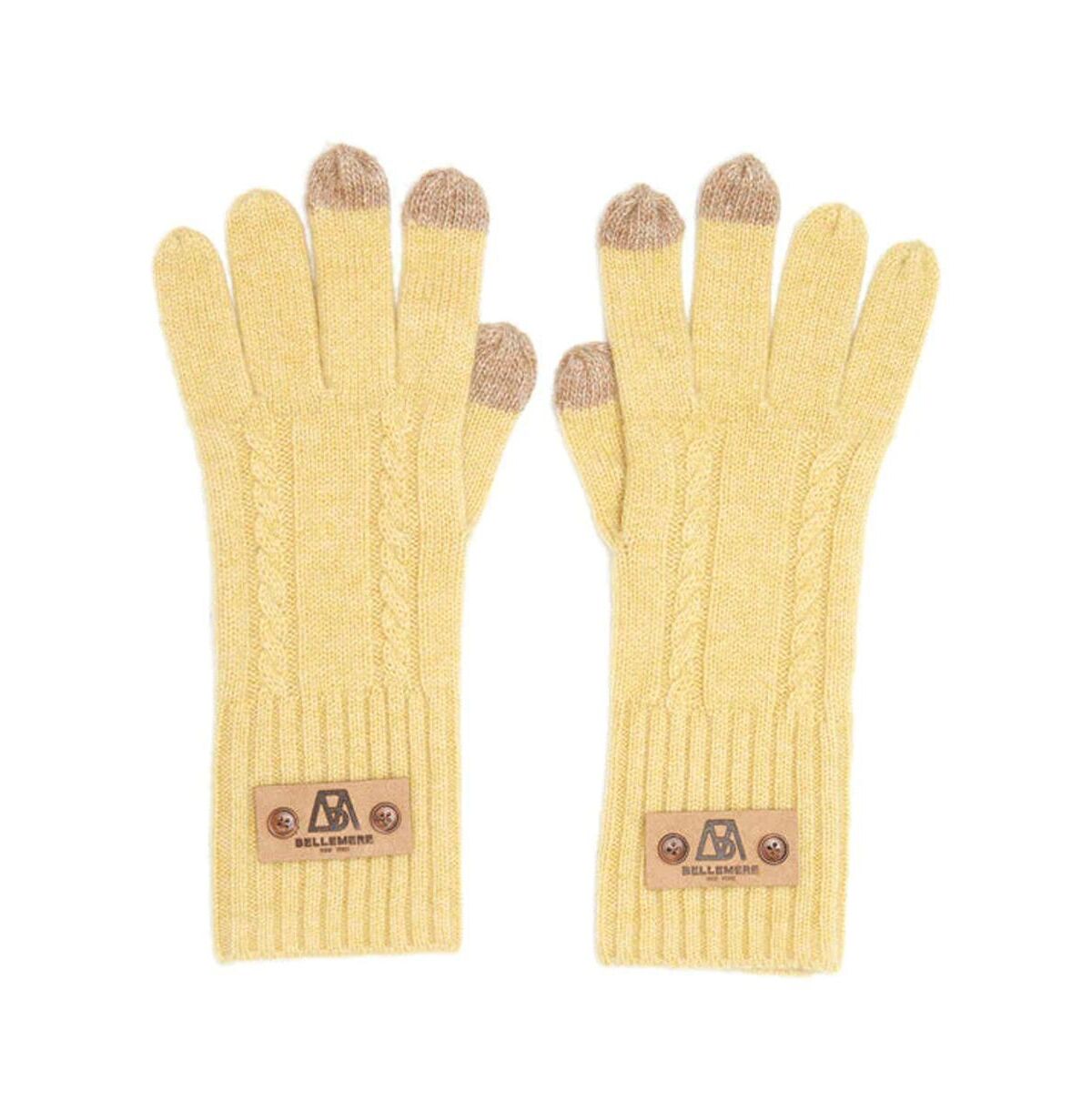 Bellemere New York Bellemere Cable-Knit Touch-screen Cashmere Gloves - Yellow
