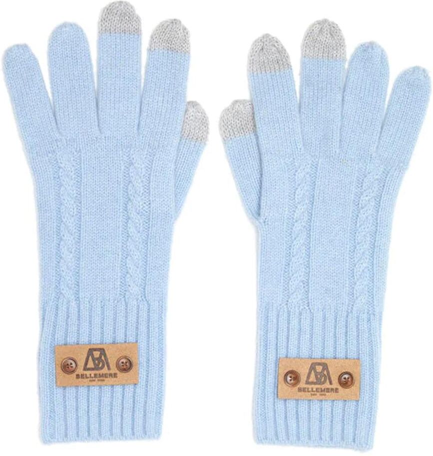 Bellemere New York Bellemere Cable-Knit Touch-screen Cashmere Gloves - Sky blue