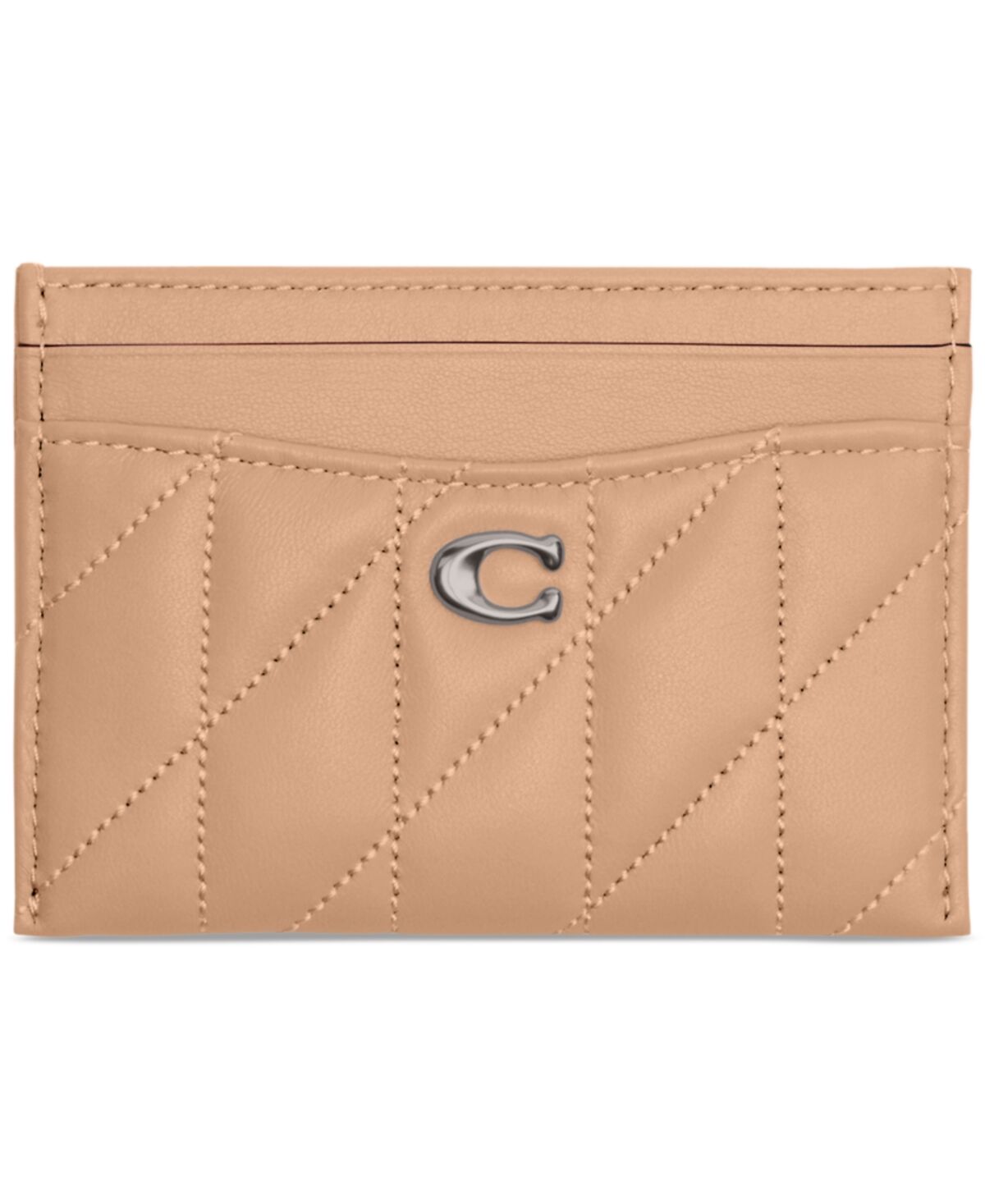 Coach Essential Quilted Pillow Leather Card Case - Lh/buff
