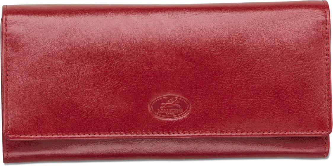 Mancini Equestrian-2 Collection Rfid Secure Trifold Wallet - Red