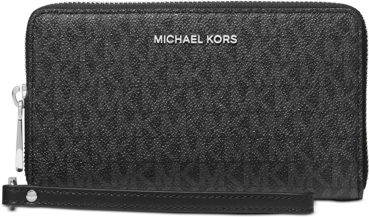 Michael Kors Michael Michael Kors Logo Jet Set Flat Multifunction Phone Case - Black/Silver