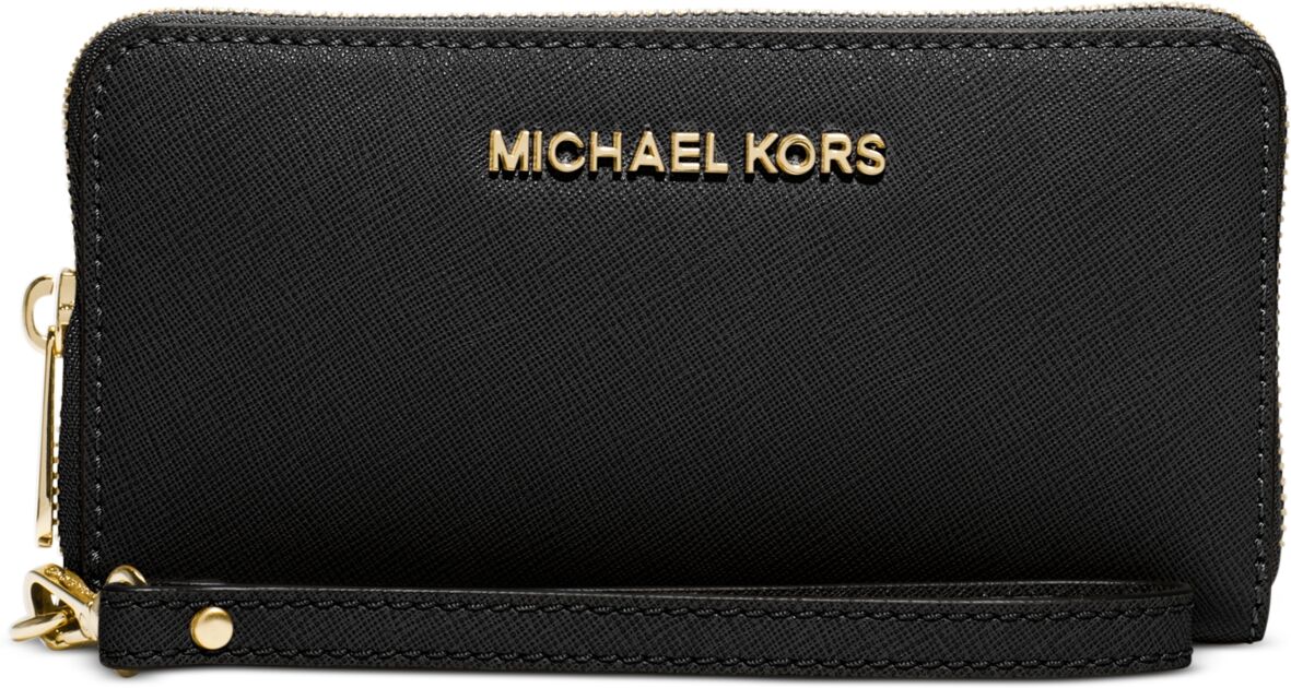 Michael Kors Michael Michael Kors Jet Set Large Flat Multifunction Phone Case - Black/Gold