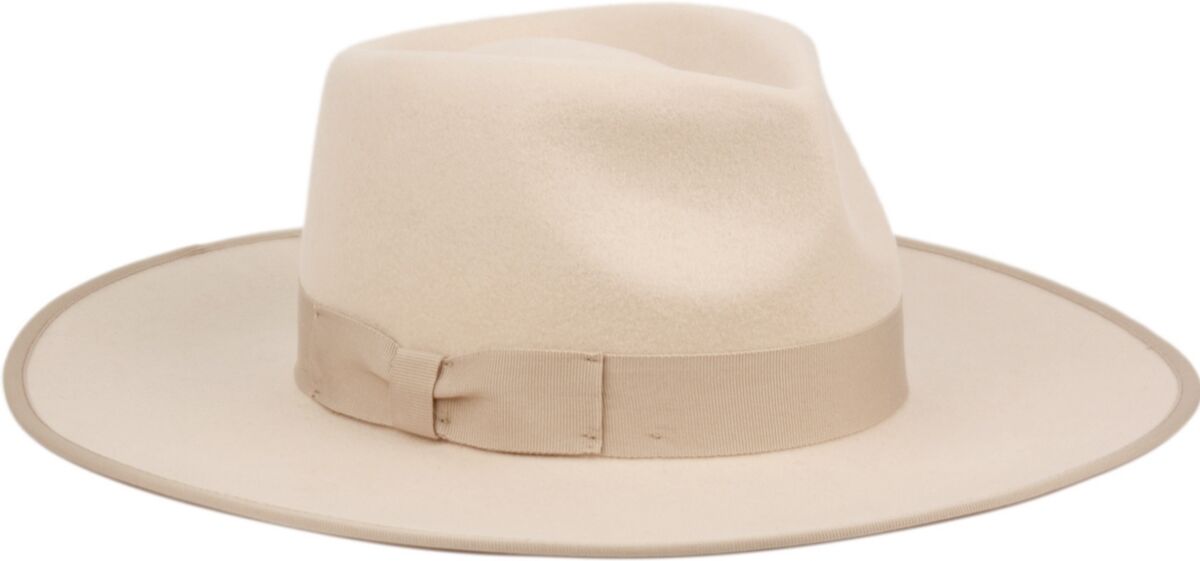 Angela & William Women's Wide Brim Felt Rancher Fedora Hat - Beige