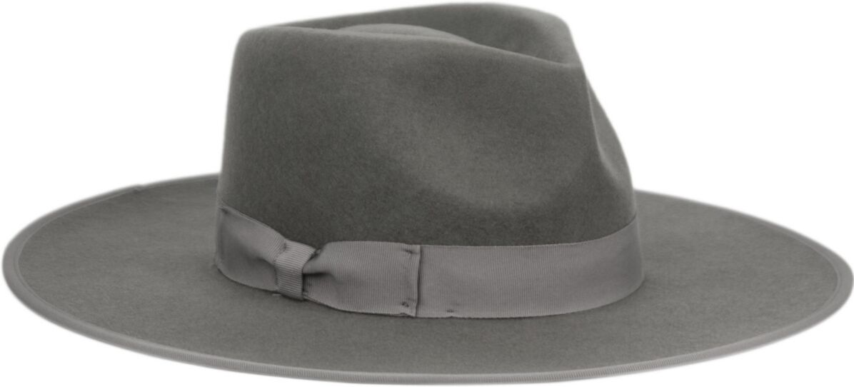 Angela & William Women's Wide Brim Felt Rancher Fedora Hat - Dark Gray