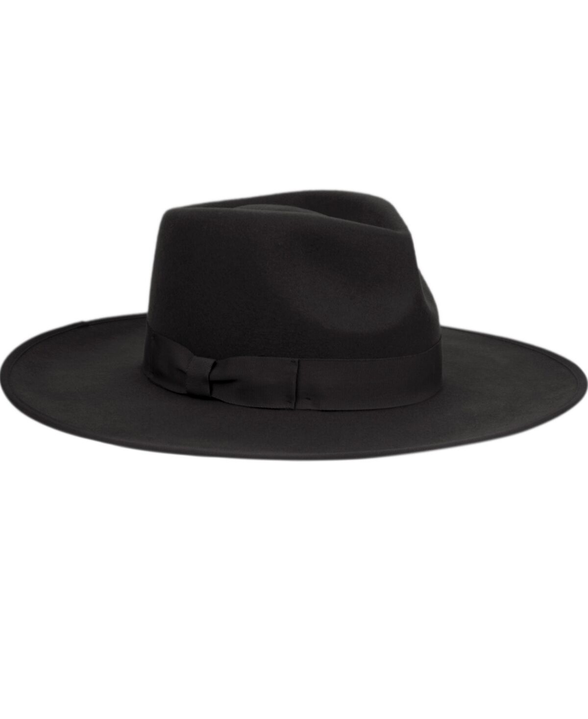 Angela & William Women's Wide Brim Felt Rancher Fedora Hat - Black