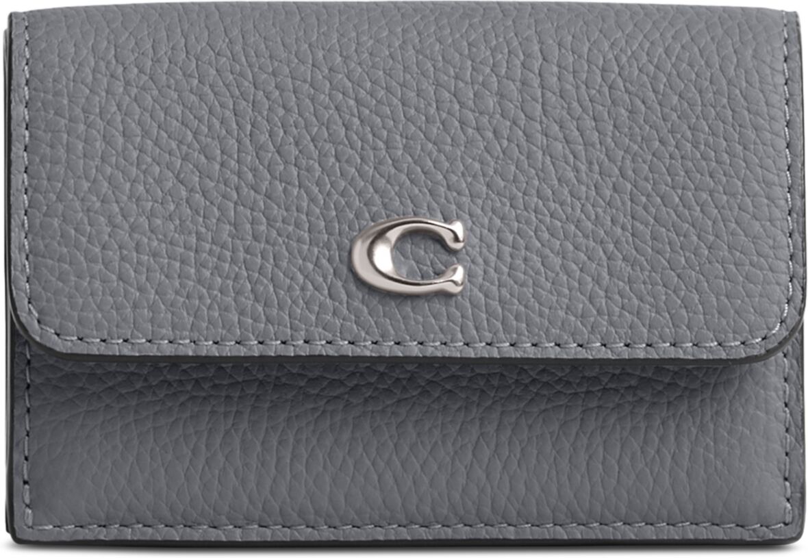 Coach Trifold Leather Wallet - Grey Blue