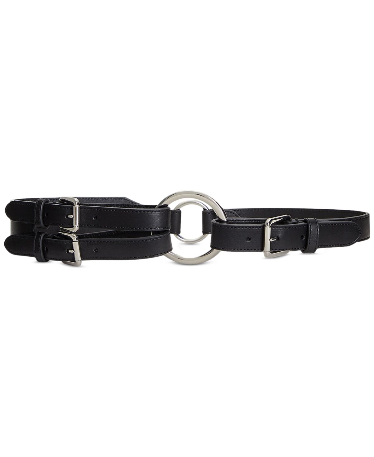 Ralph Lauren Lauren Ralph Lauren Women's Tri-Strap O-Ring Leather Belt - Black
