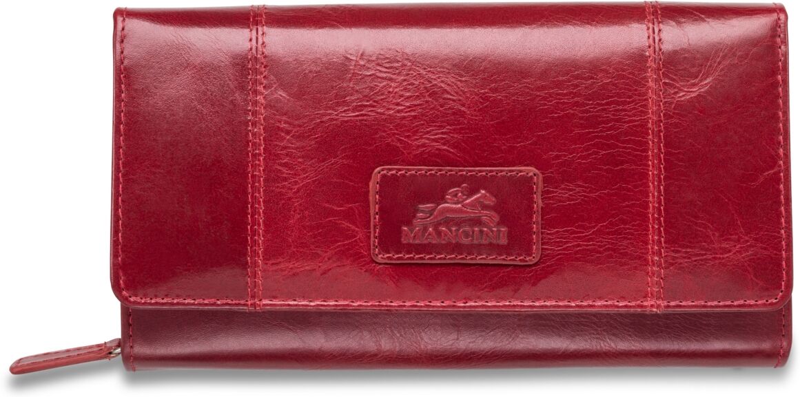 Mancini Casablanca Collection Rfid Secure Ladies Clutch Wallet - Red