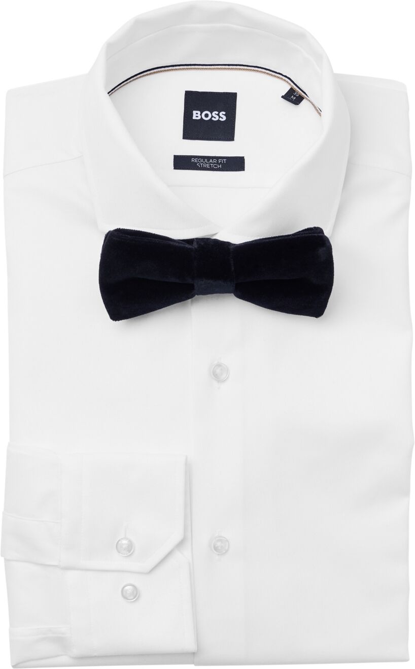 Hugo Boss Boss by Hugo Boss Men's Pure-Cotton Easy Closure Velvet Bow Tie - Black