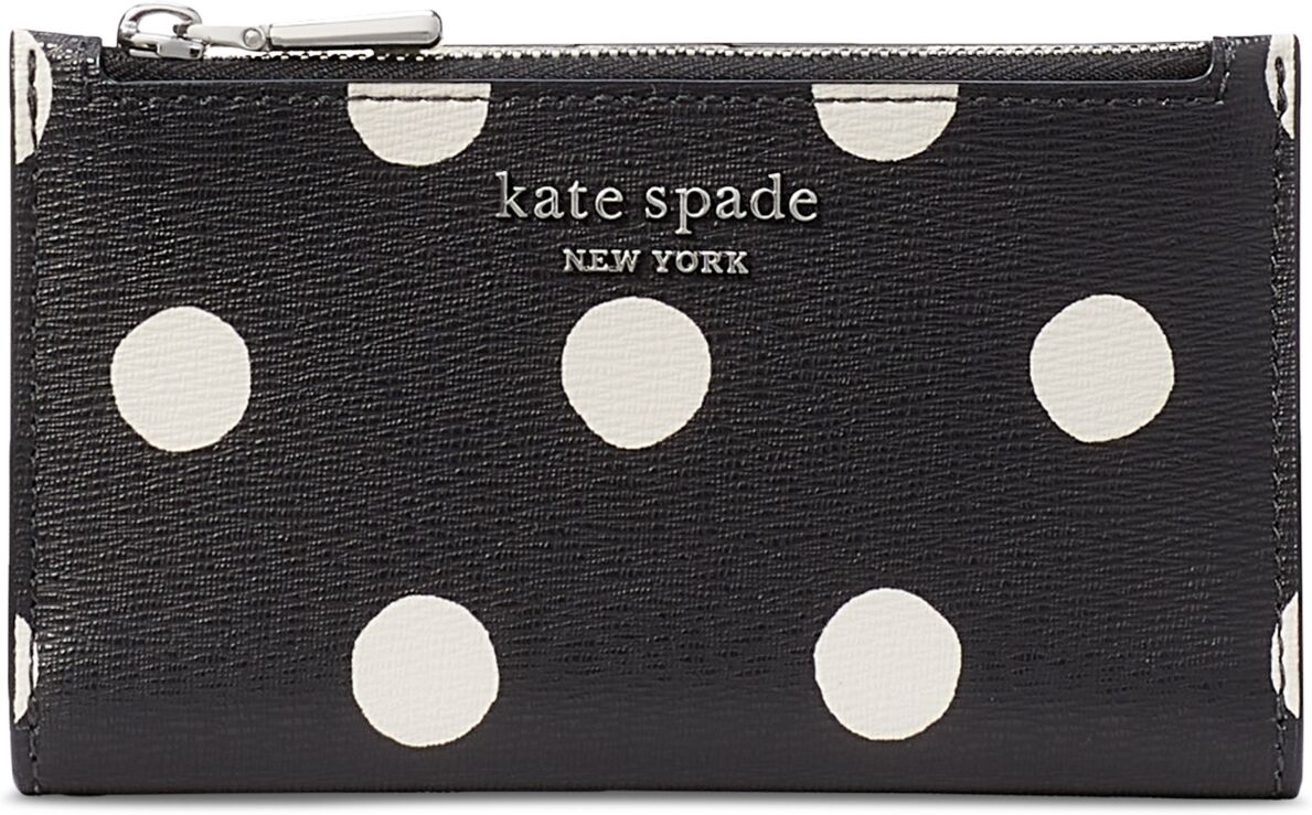 kate spade new york Morgan Sunshine Dot Saffiano Leather Slim Bifold Wallet - Black