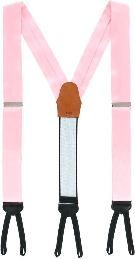 Trafalgar Men's Sutton Solid Silk Formal End Suspenders - Pink