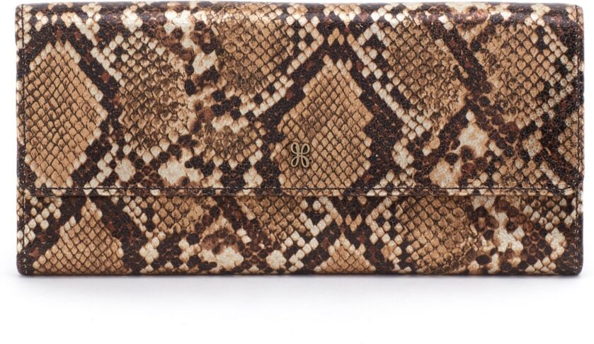 Hobo Jill Large Trifold Wallet - Golden snake