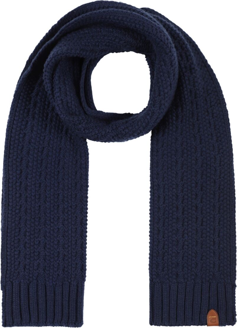 Coach Men's Leather Patch Cable Scarf - Dark True Blue