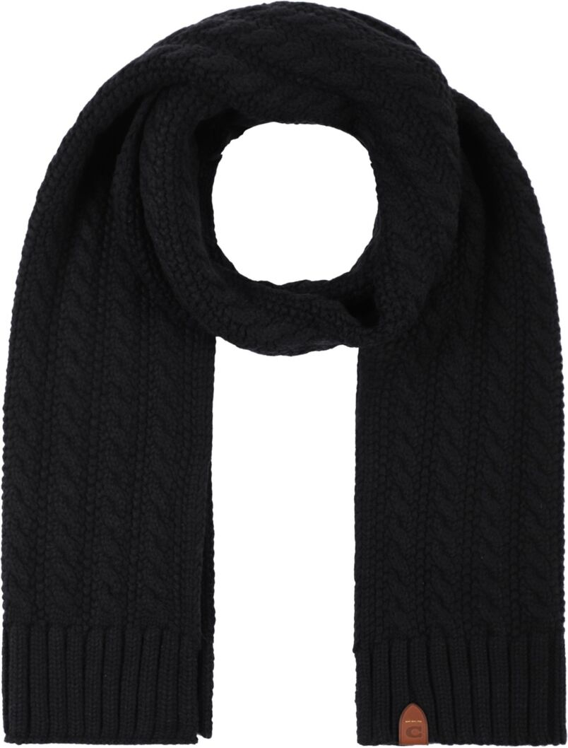 Coach Men's Leather Patch Cable Scarf - Black