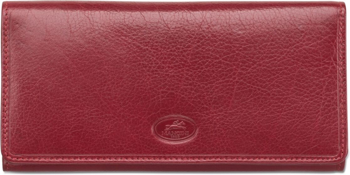 Mancini Equestrian-2 Collection Rfid Secure Trifold Wallet - Red