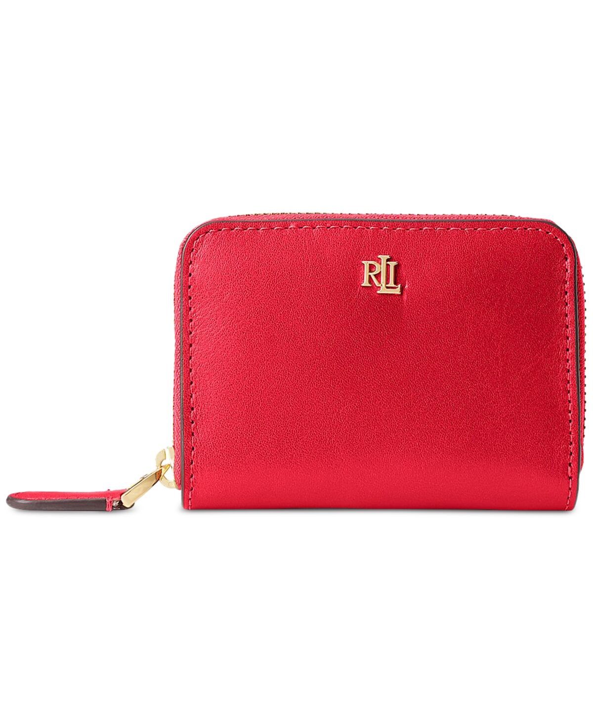 Ralph Lauren Women's Full-Grain Leather Small Zip Continental Wallet - Red