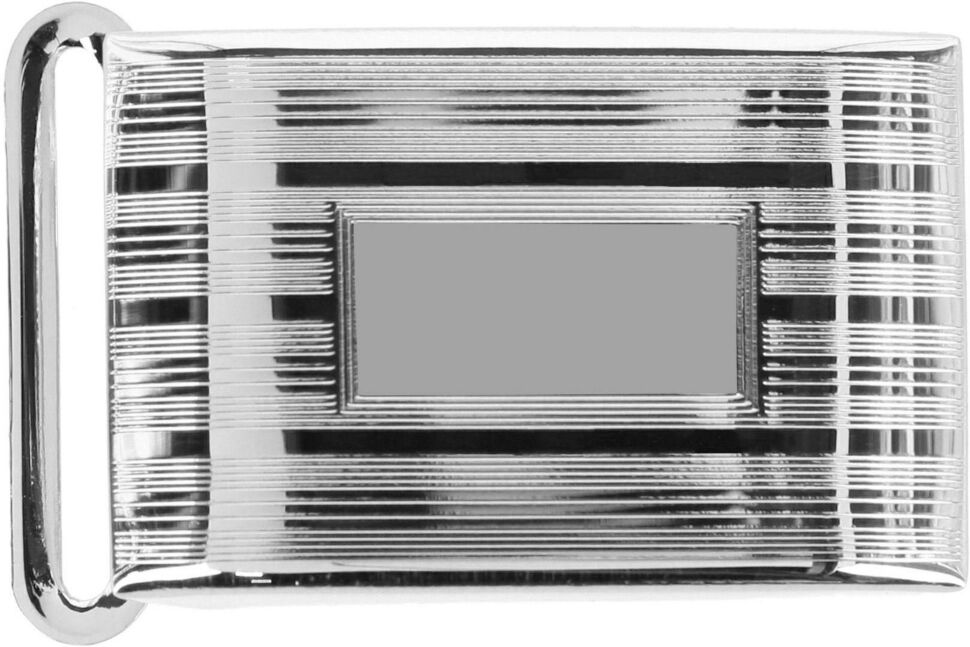 Trafalgar Men's 25mm Engine Turned Engraved Compression Belt Buckle with Small Loop - Silver