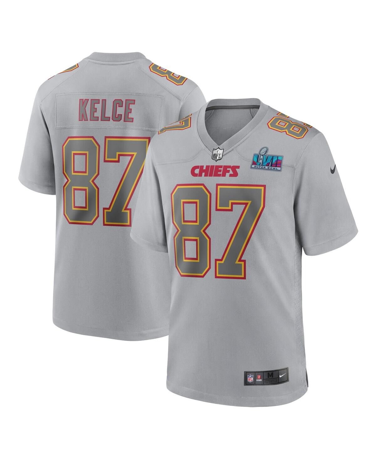 Nike Men's Nike Travis Kelce Gray Kansas City Chiefs Super Bowl Lvii Patch Atmosphere Fashion Game Jersey - Gray
