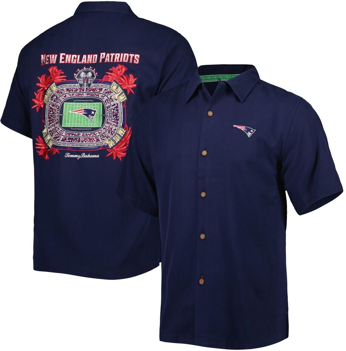 Tommy Bahama Men's Tommy Bahama Navy New England Patriots Top of Your Game Camp Button-Up Shirt - Navy