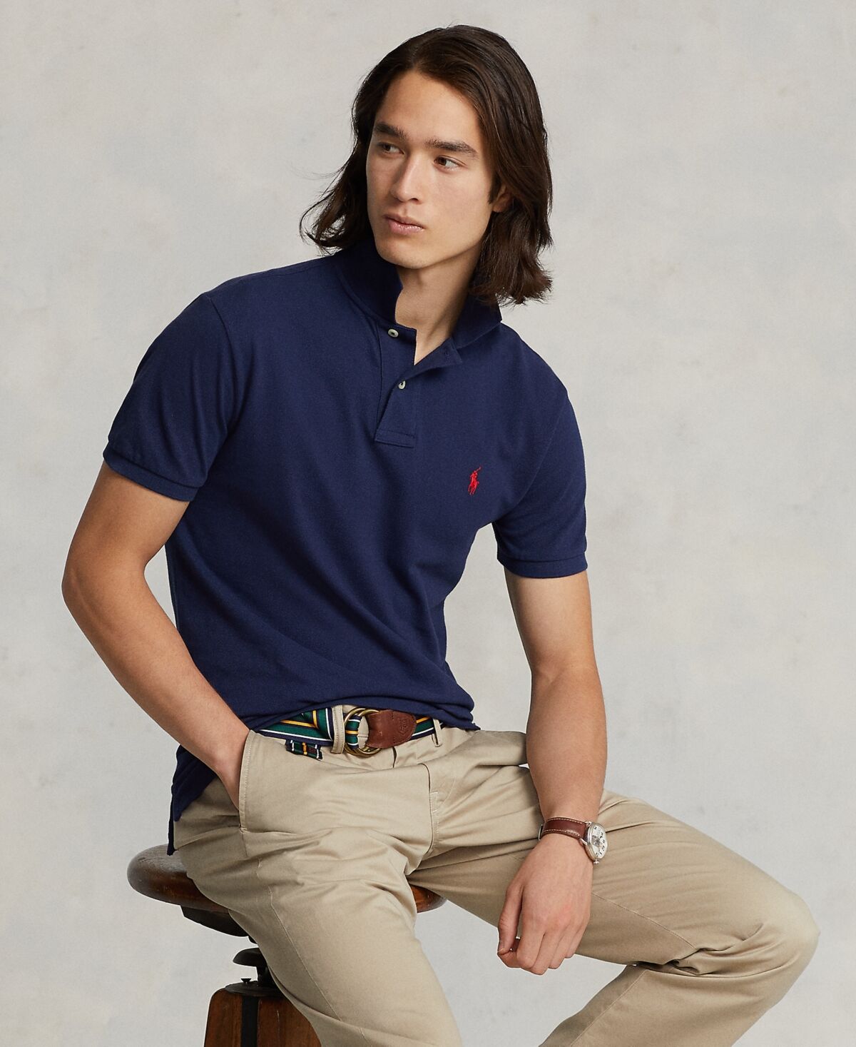 Ralph Lauren Polo Ralph Lauren Men's Custom Slim Fit Mesh Polo - Newport Navy