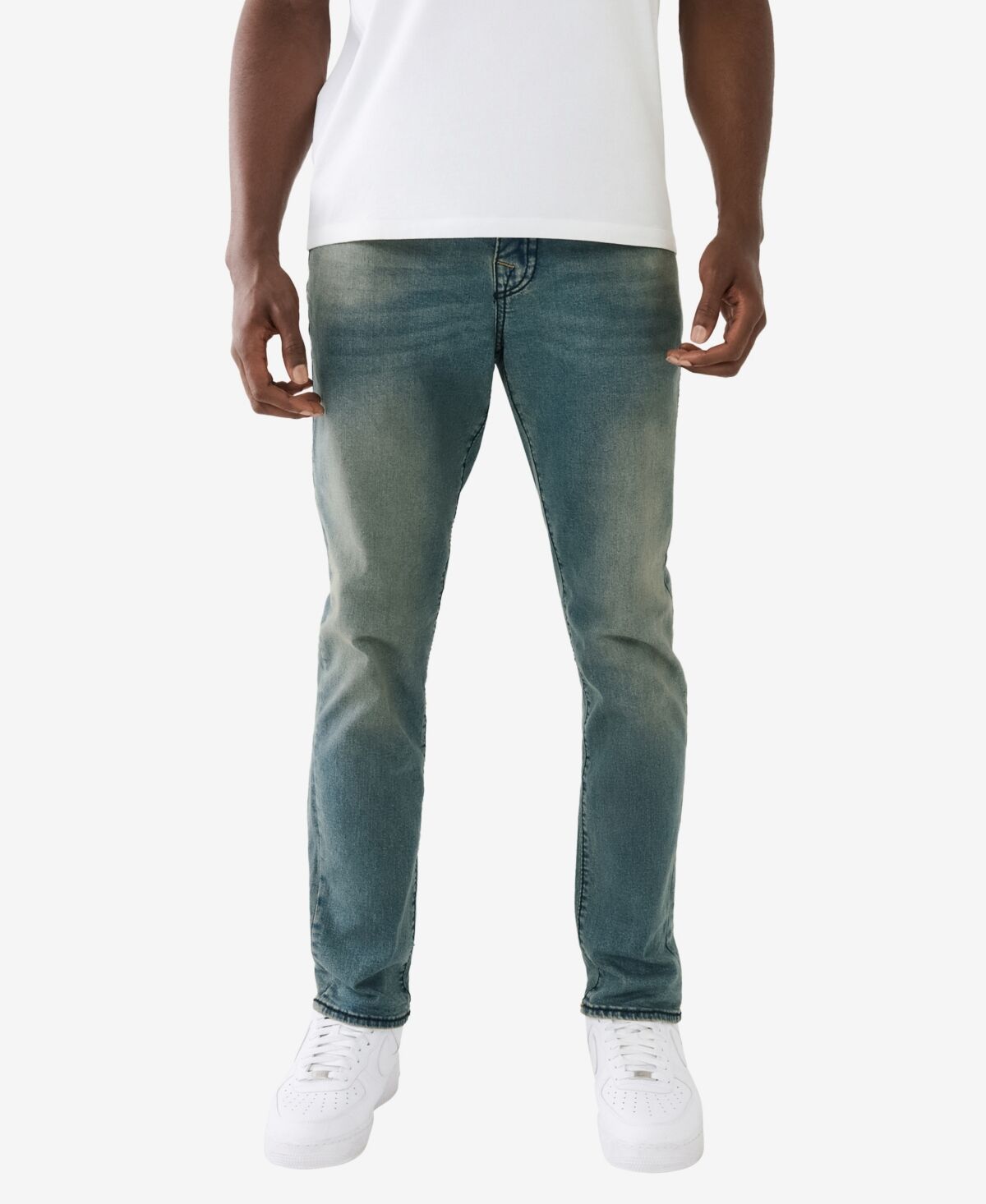 True Religion Men's Rocco Flap Big T Skinny Jeans - Lightning Medium Wash