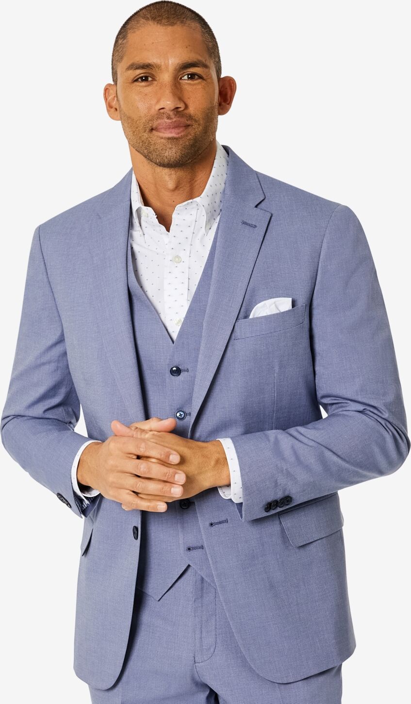 Tommy Hilfiger Men's Modern-Fit Th Flex Stretch Chambray Suit Separate Jacket - Blue