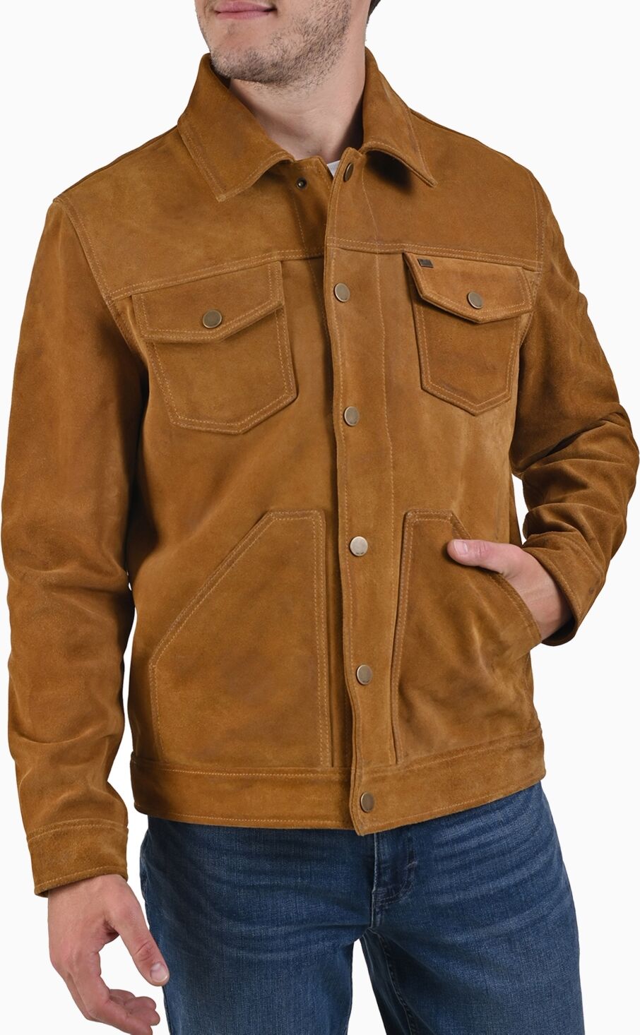 Frye Men's Vintage Leather Trucker Jacket - Tan