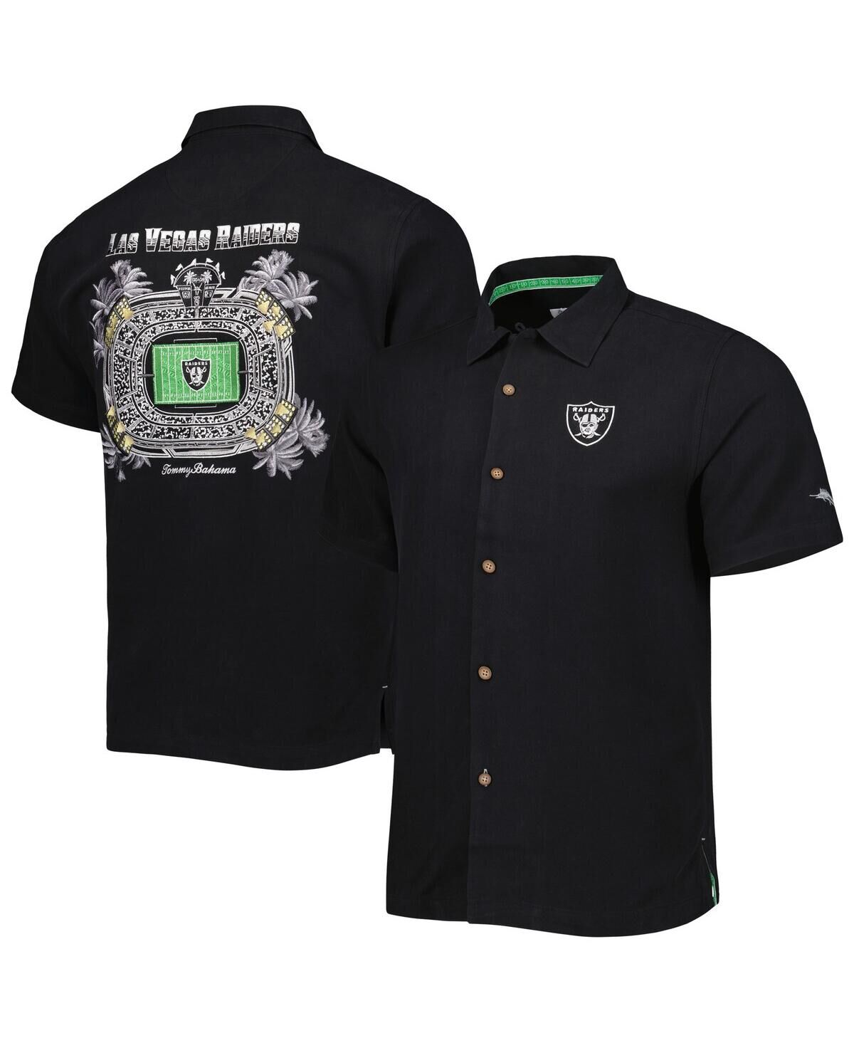 Tommy Bahama Men's Tommy Bahama Black Las Vegas Raiders Top of Your Game Camp Button-Up Shirt - Black