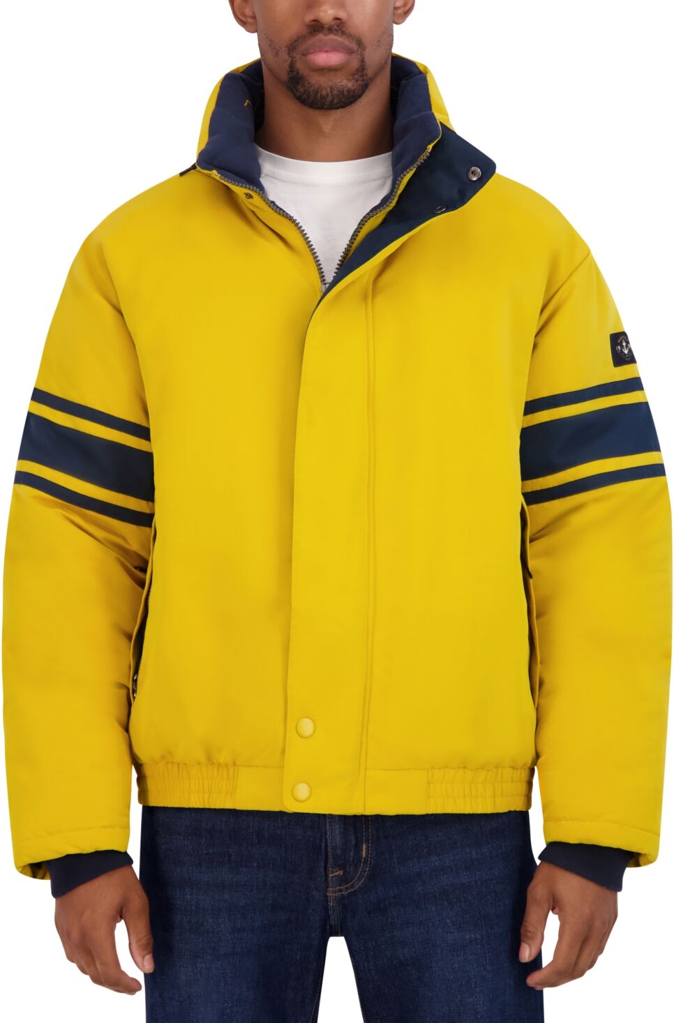 Nautica Men's Colorblocked Vintage Puffer Jacket - Mustard