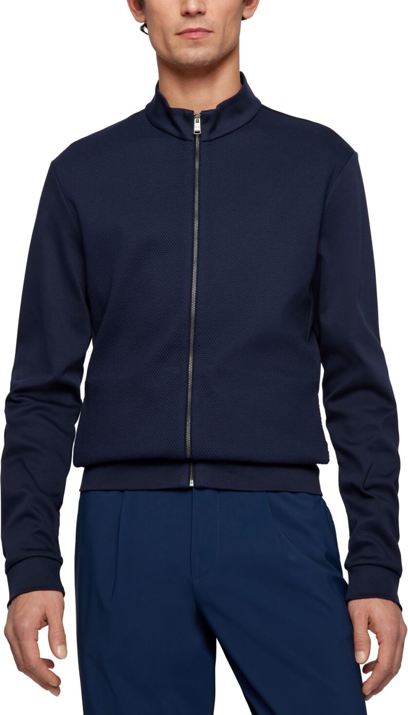 Hugo Boss Boss Men's Cotton Zip-Up Sweatshirt - Dark Blue