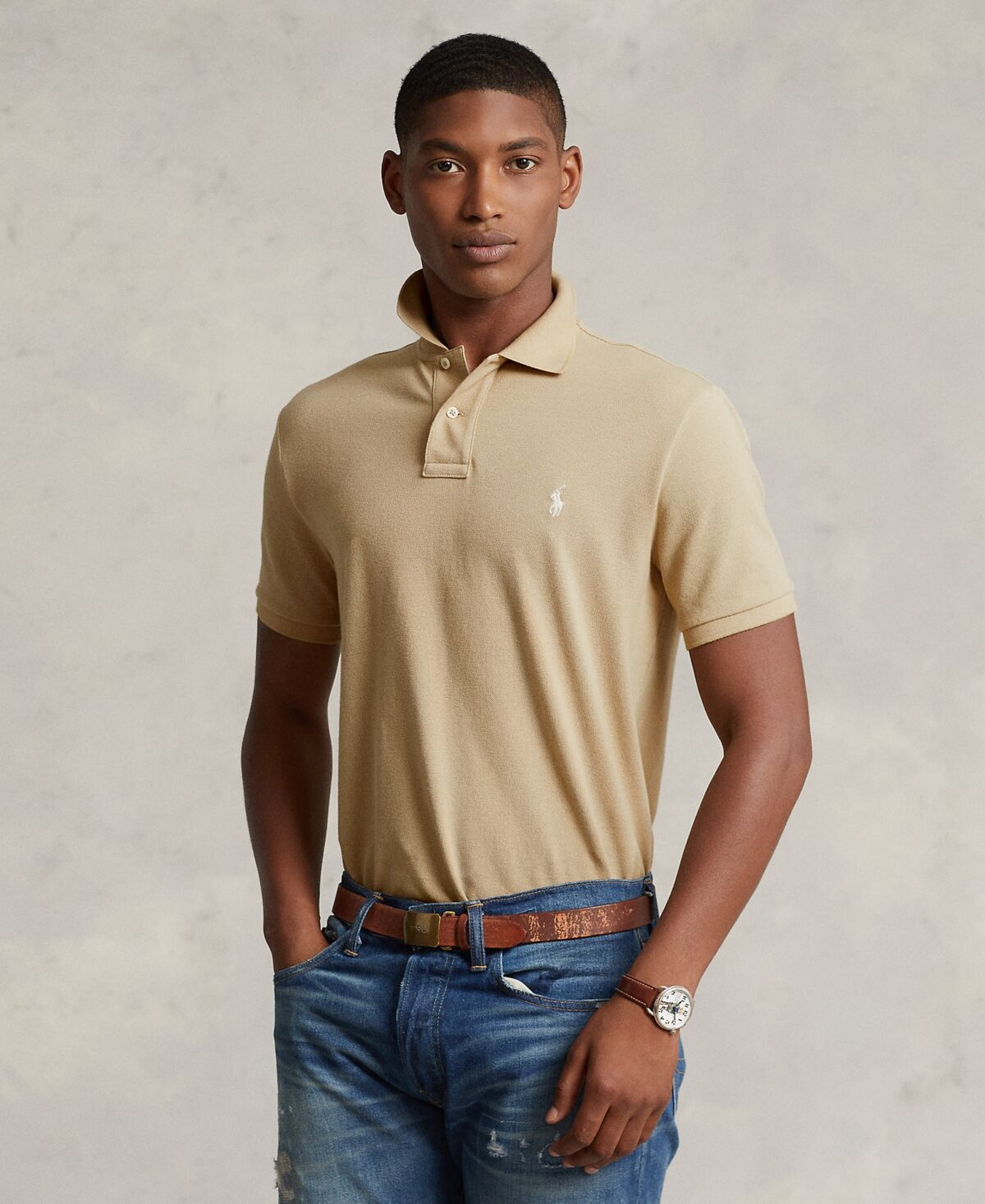 Ralph Lauren Polo Ralph Lauren Men's Classic-Fit Mesh Polo - Coastal Beige