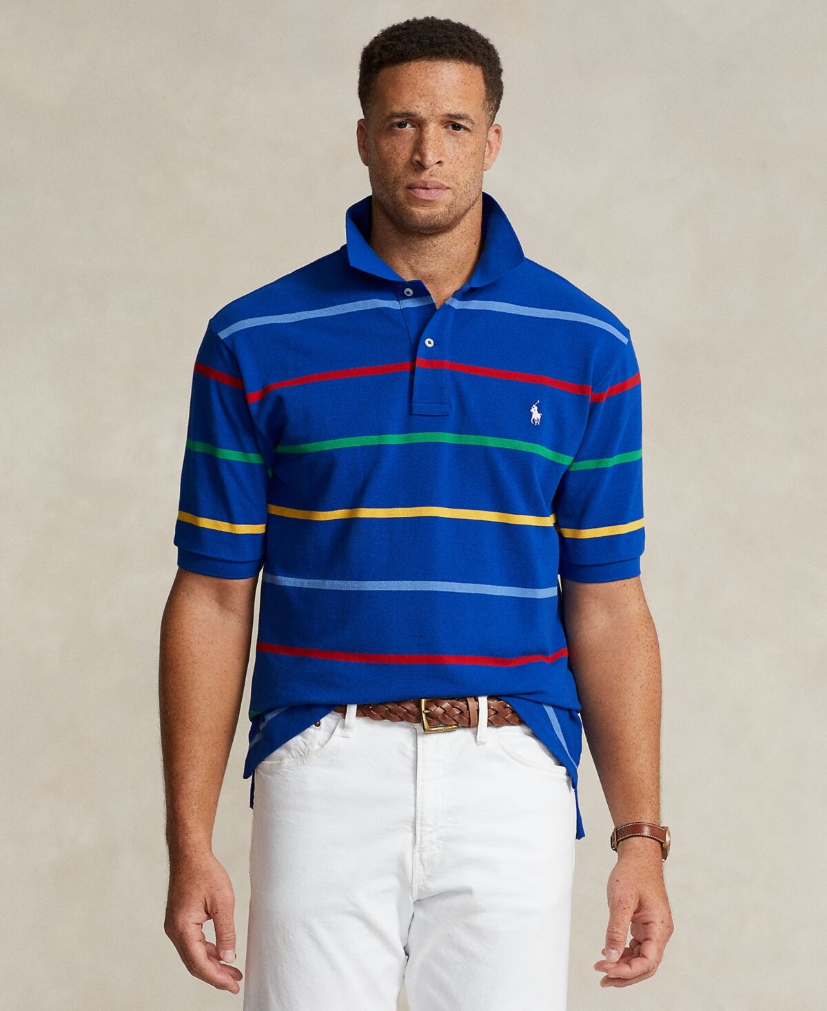 Ralph Lauren Polo Ralph Lauren Men's Big & Tall Striped Polo Shirt - Sapphire Star Multi