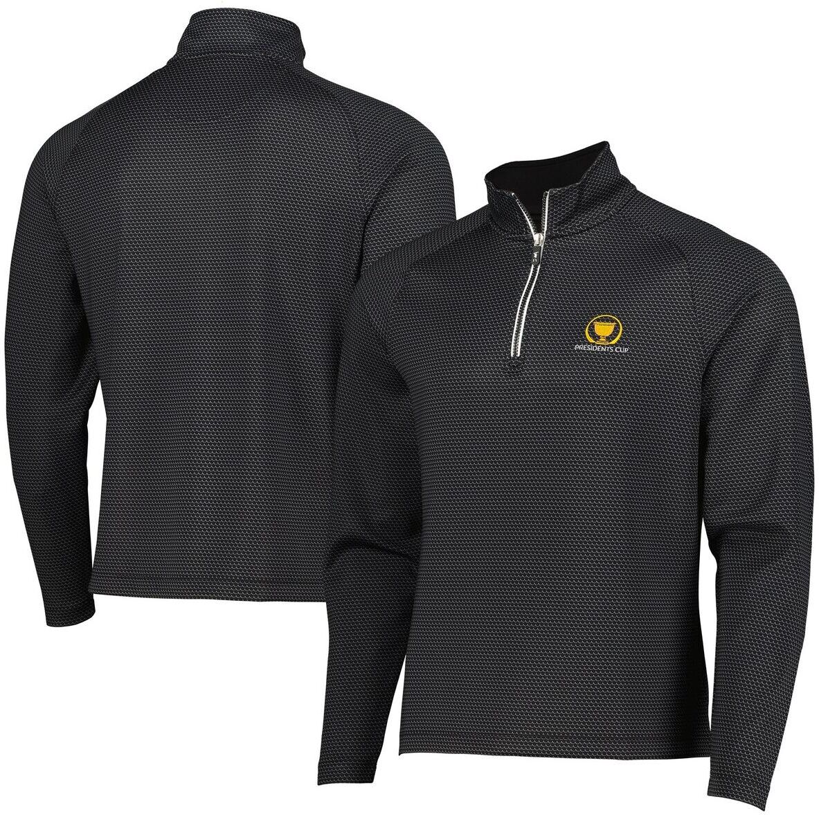 Fairway & Greene Men's Fairway & Greene Black 2024 Presidents Cup Micro Print Quarter-Zip Pullover Jacket - Black