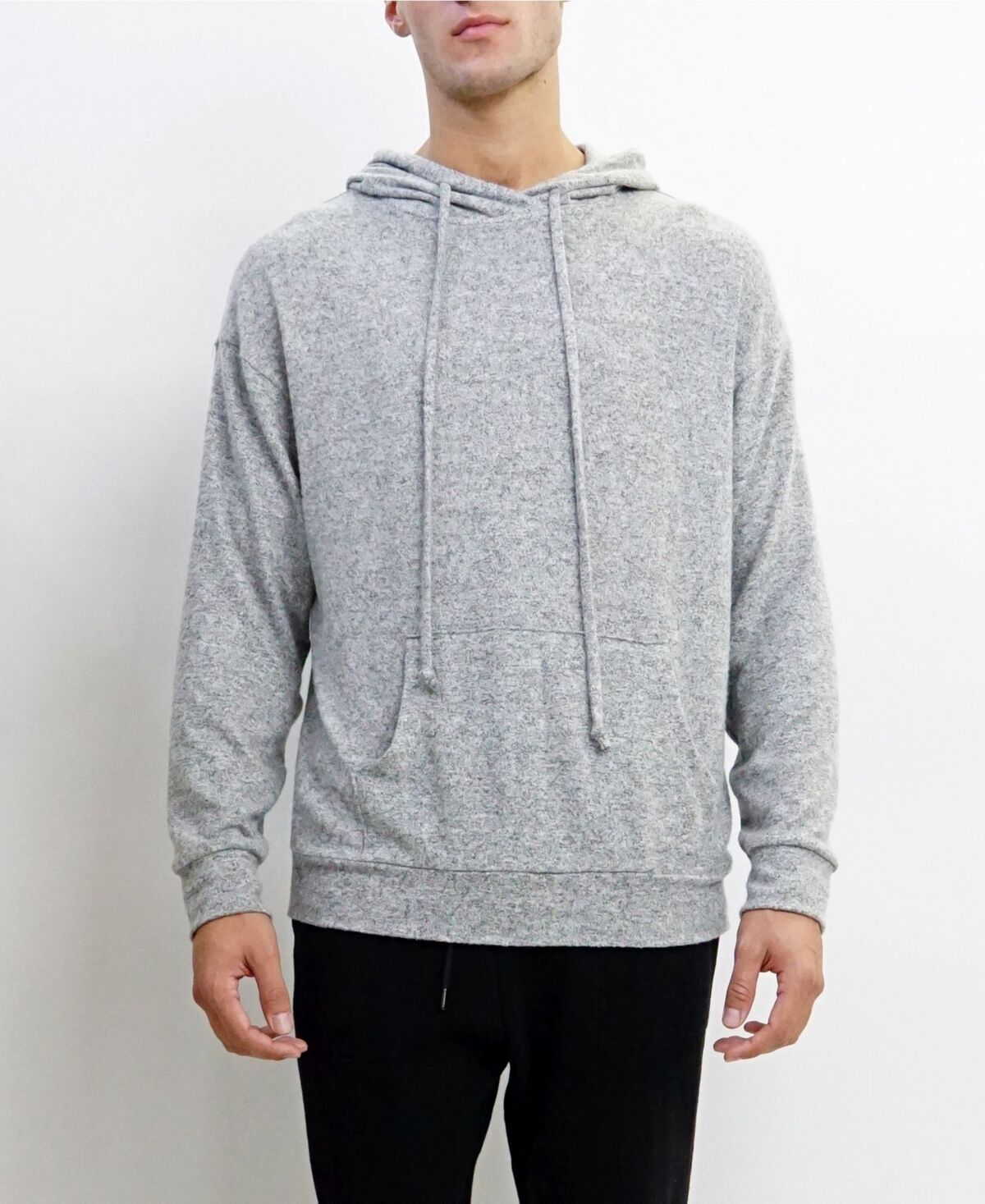 Coin 1804 Men's Ultra Soft Lightweight Long-Sleeve Hoodie - Heather Grey