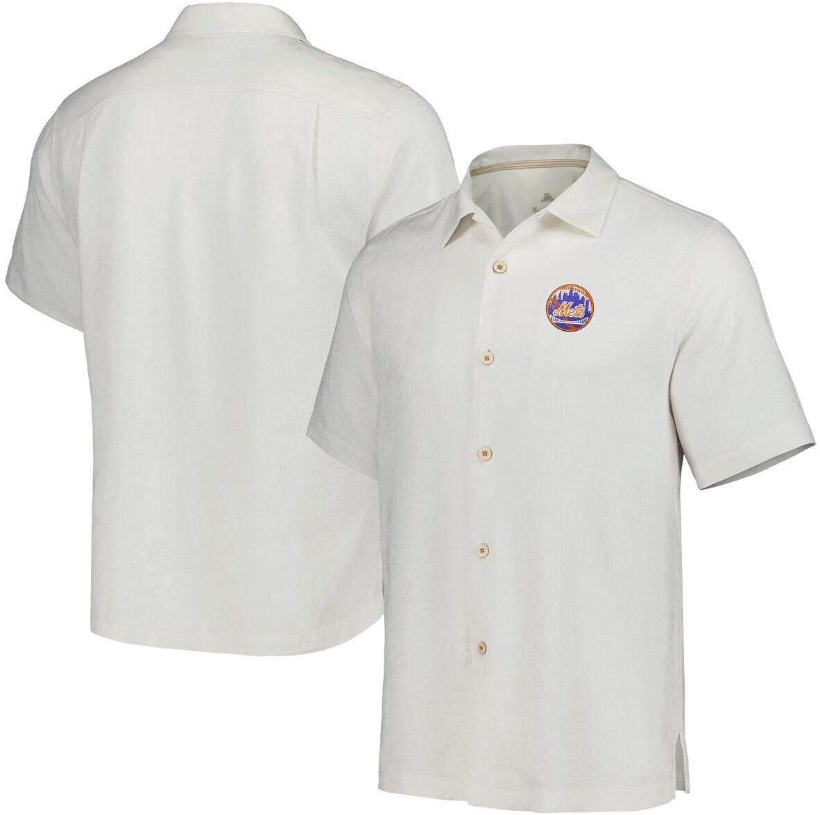 Tommy Bahama Men's Tommy Bahama White New York Mets Sport Tropic Isles Camp Button-Up Shirt - White