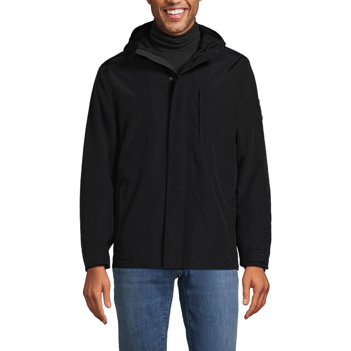 Lands' End Men's Squall Waterproof Insulated Winter Jacket - Black