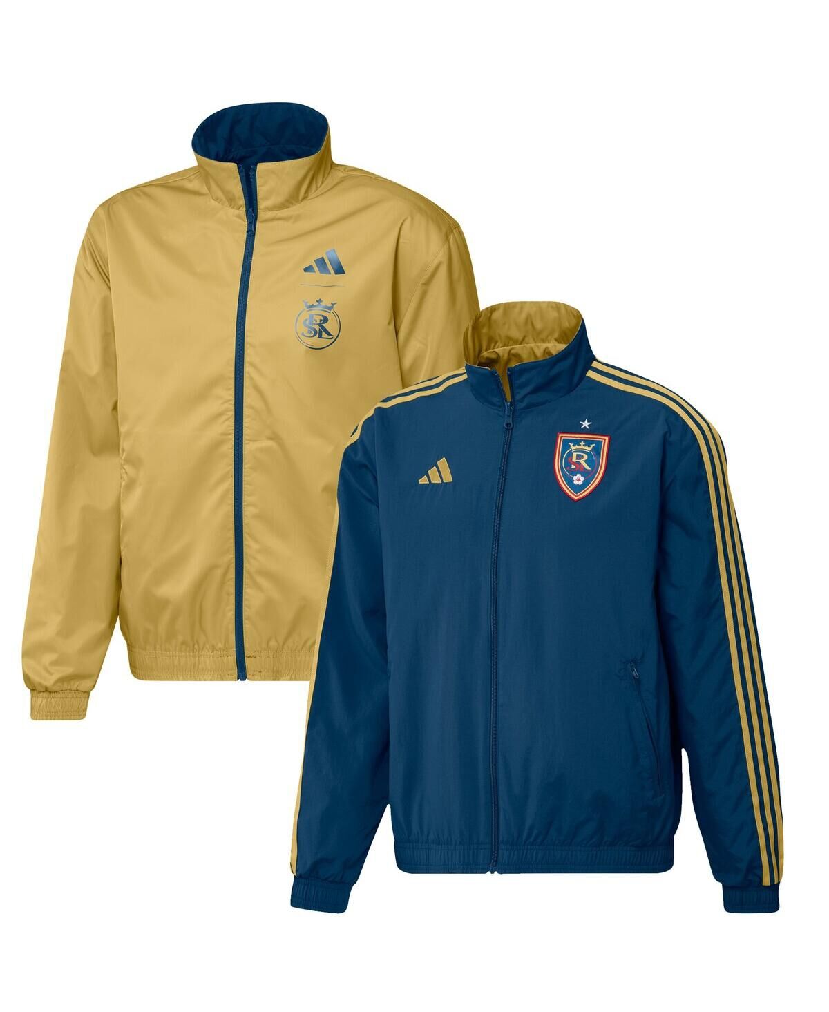 Adidas Men's adidas Navy and Gold Real Salt Lake 2023 On-Field Anthem Full-Zip Reversible Team Jacket - Navy, Gold